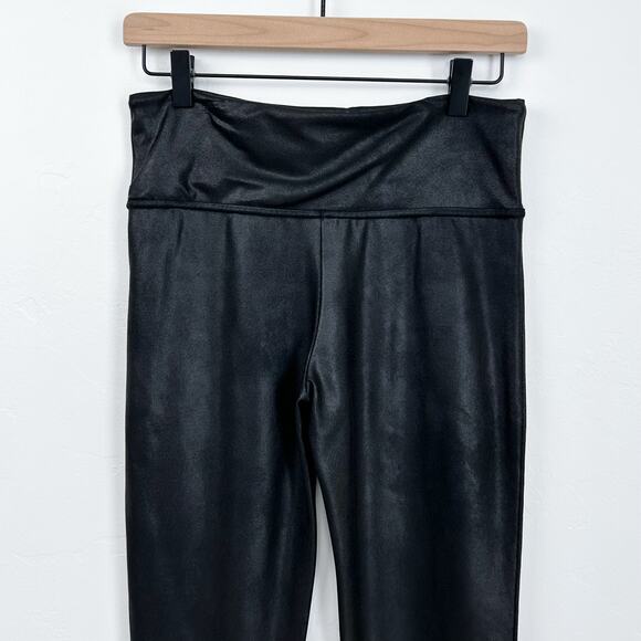 Spanx PETITE Faux Leather Black High-Waisted Leggings - Picture 3 of 8